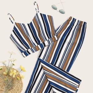 Shein striped cami top with pants